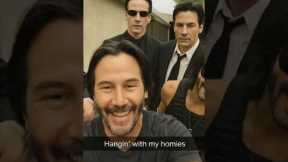 Keanu Reeves hanging with Different Versions Of Himself. #shorts #shortsfeed